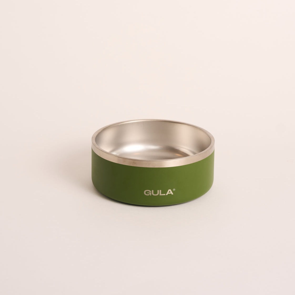 Dog Bowl - Olive Green Stainless Steel - S - Height: 5.7CM / Diameter: 14CM - Gula Dog Care