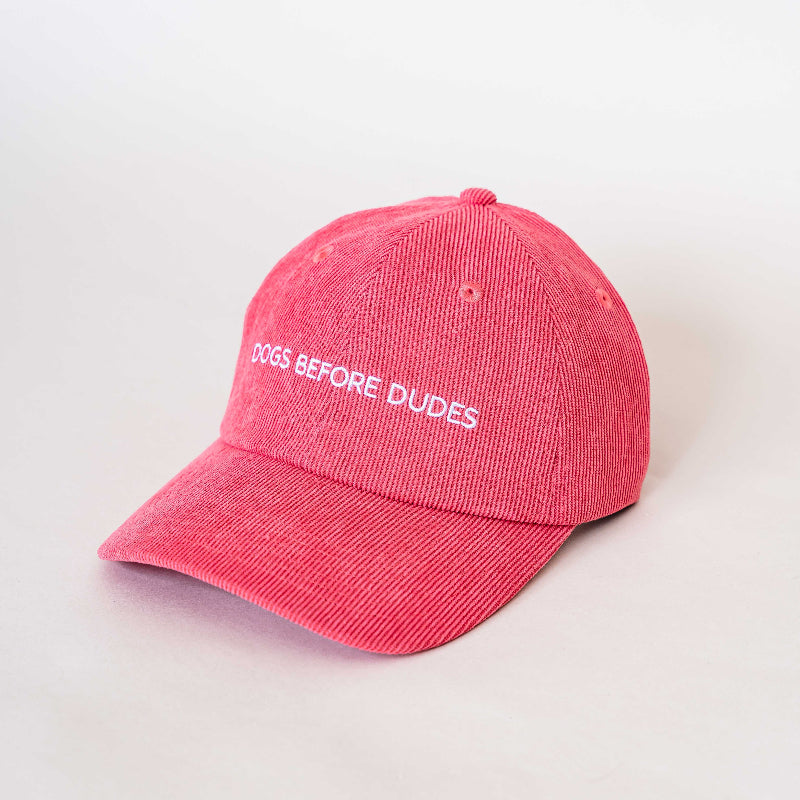Corduroy Pet Roze - "Dogs before dudes"